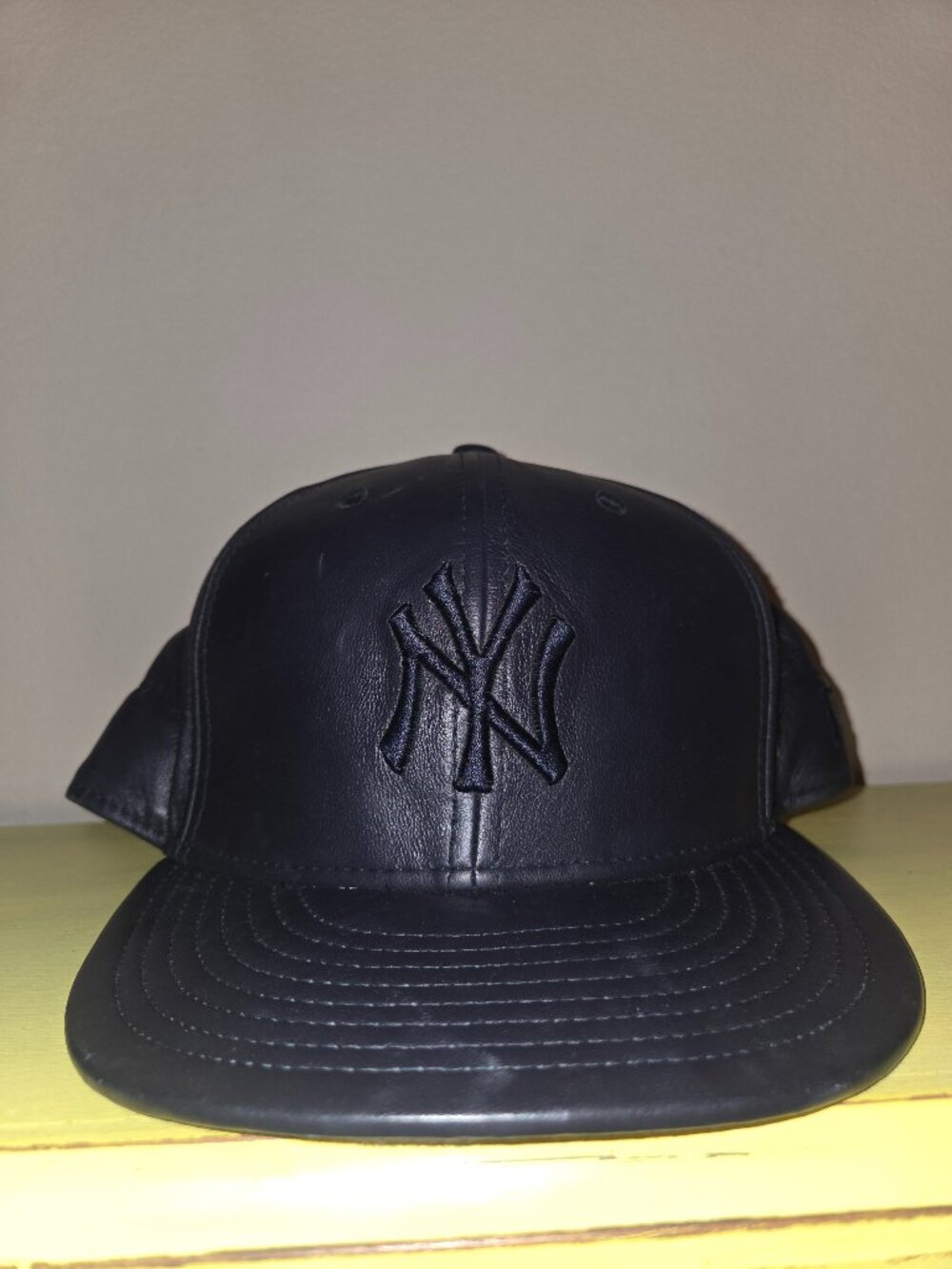 Leather Yankees Hat